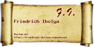 Friedrich Ibolya névjegykártya