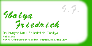 ibolya friedrich business card